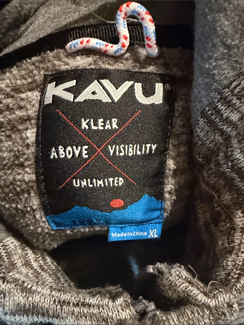 Men's Gray KAVU Funnel-Neck Sweater Jacket Hoodie